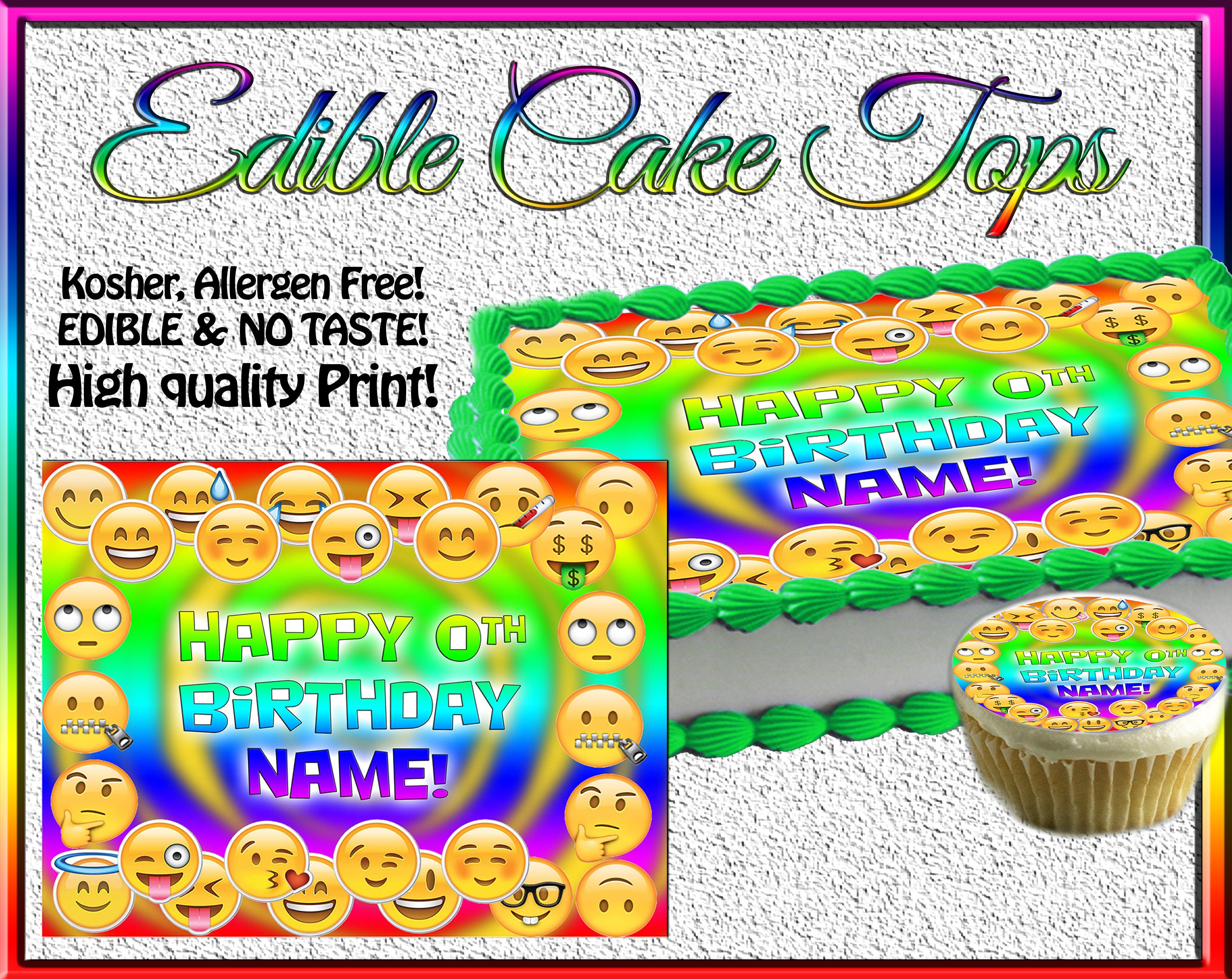 Personalised Edible Emoji Cake Topper Icing or Wafer Paper Personalised Edible Emoji Cake Topper Icing or Wafer Paper