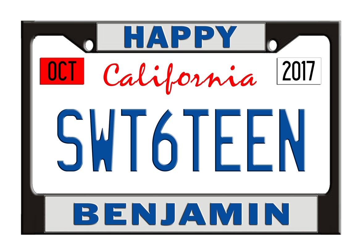 Pink Sweet Sixteen License Plates Birthday Edible Cake Etsy