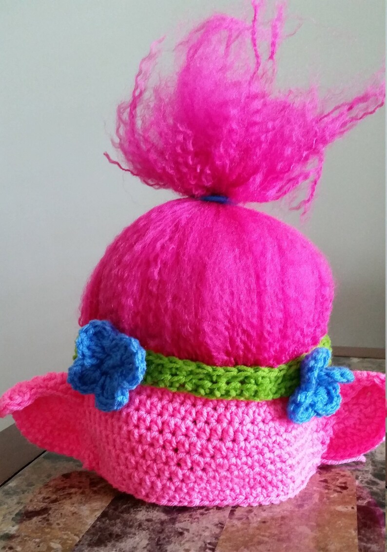 Crochet Princess Poppy Troll Hat Toddler Adult Costume Hat Etsy