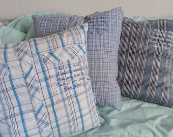 Keepsake Memory Pillow: Handmade from Loved One's Shirt