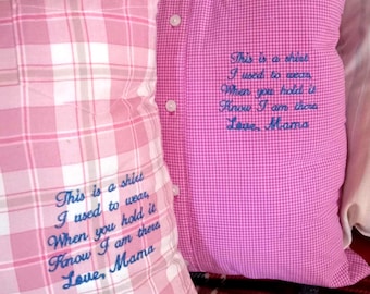 Handmade Memory Pillow: Keepsake from Loved One's Shirt