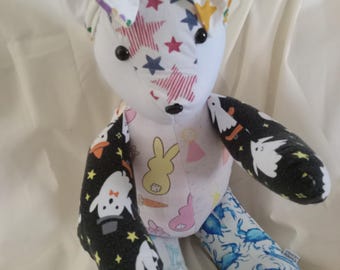 Memory Patchwork Bear: Keepsake Made From Shirts, Personalized Memorial Custom Teddy Bear