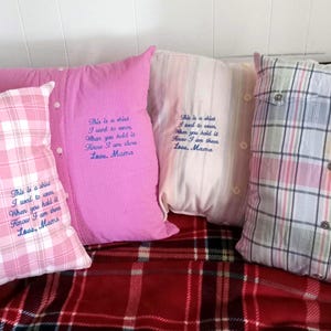 Memory Pillows, Pillow Made From Loved Ones Shirt, Keepsake Memory Pillow, Remembrance Pillow, Memorial Pillows