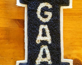 Illinois Girls' Athletic Association Navy Blue 1955 Chenille Letterman Patch