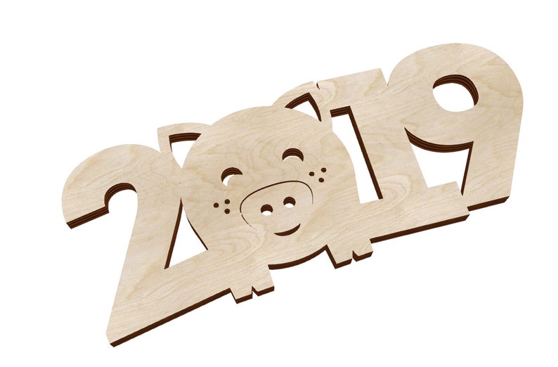 Download Symbol of the year 2019 Pig. Pig cut file dxf. Vector cnc ...