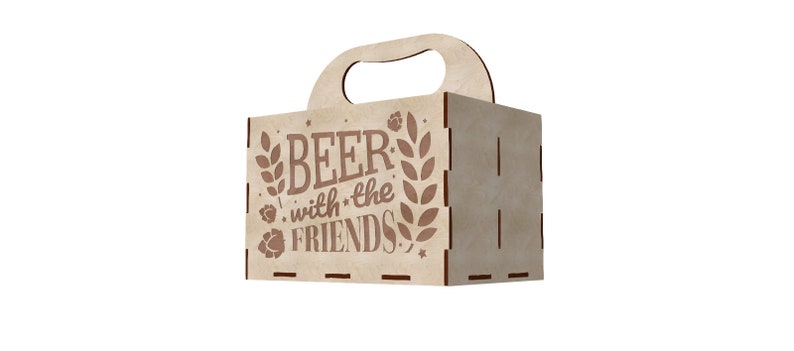 Download Beer holder box template for plywood 4 mm. Laser cut ...