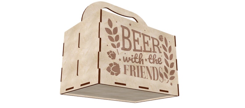 Download Beer holder box template for plywood 4 mm. Laser cut ...