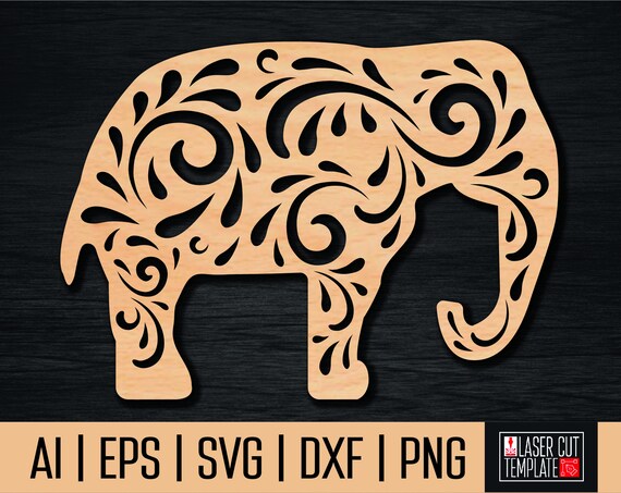 Download Elephant Template Engraved Elephant Elephant Svg Laser Cut Etsy