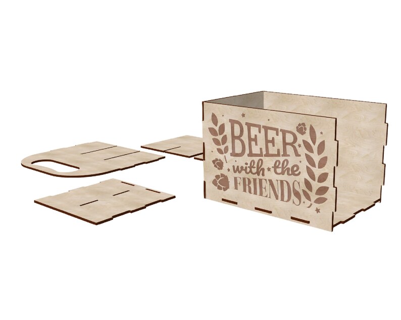 Download Beer holder box template for plywood 4 mm. Laser cut ...
