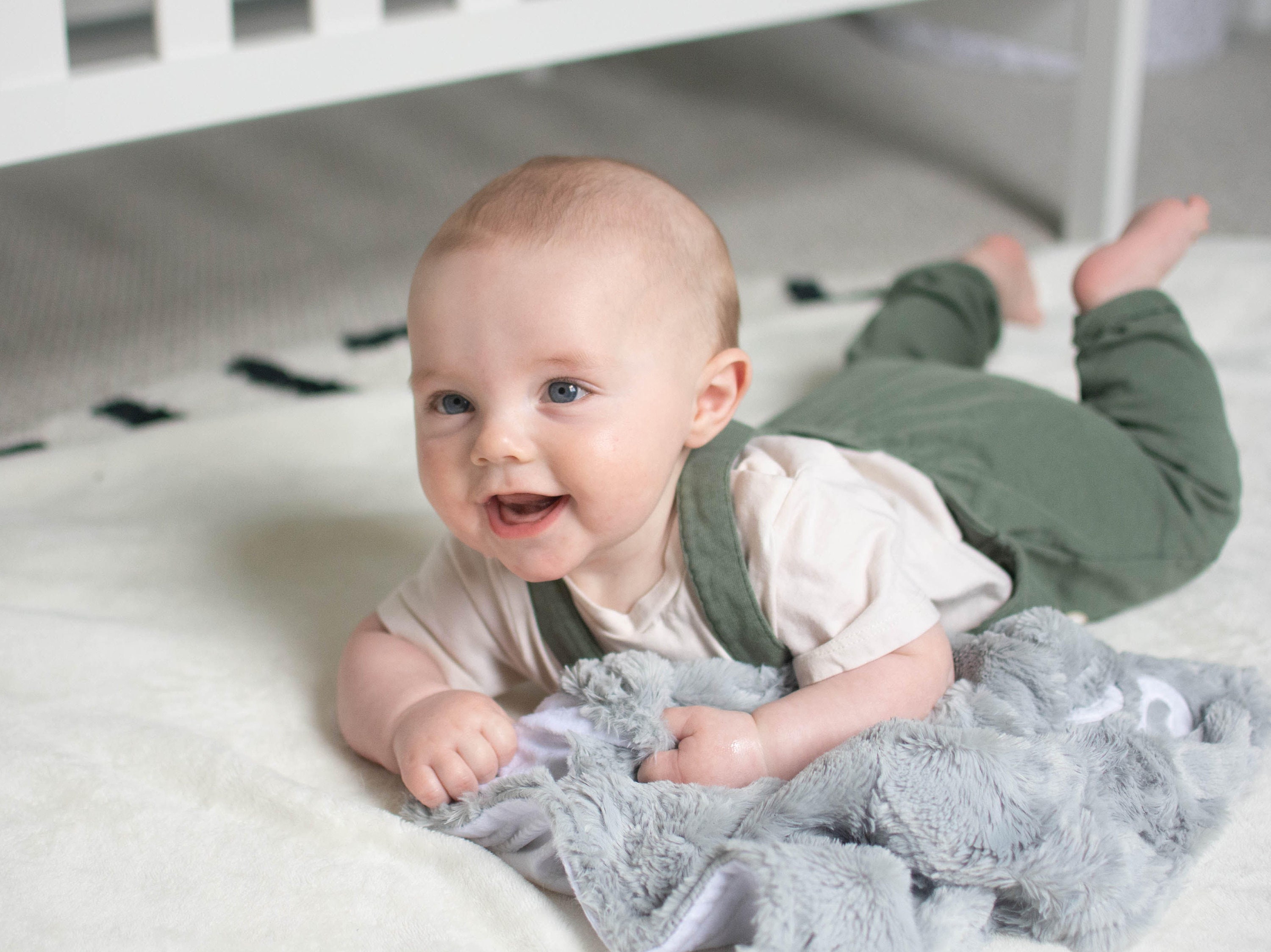 Gray Fur Lovey Blanket With Name Personalized Baby Boy Etsy