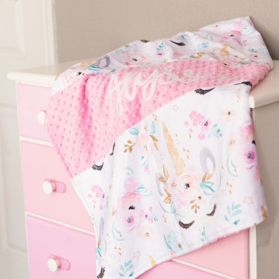personalized unicorn baby blanket
