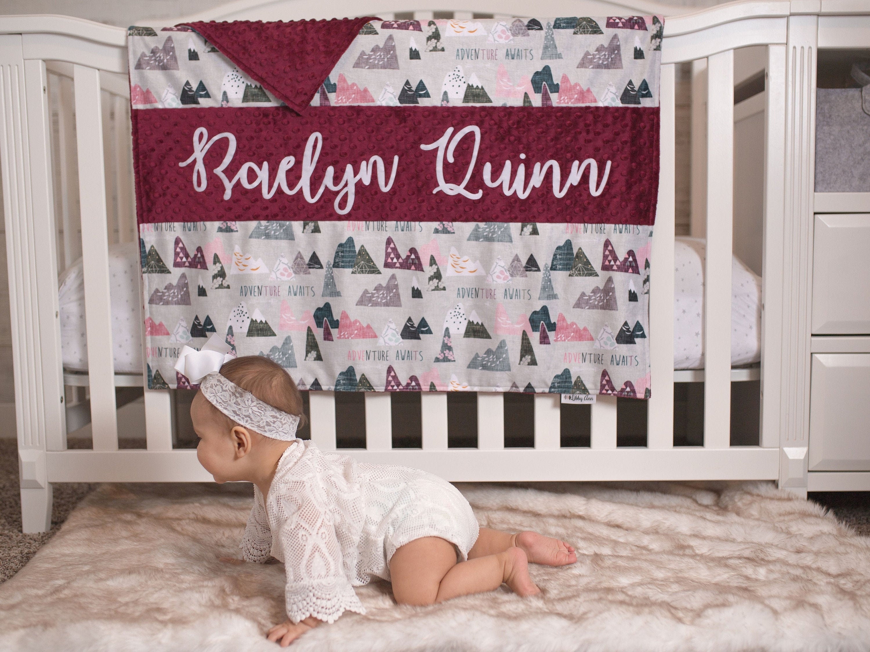 Snuggly Toddler Blanket Minky Lux Baby Blanket Her Adventure Awaits