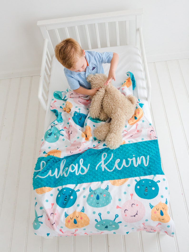 Monster Baby Blanket Personalized Minky Toddler Bedding with Etsy