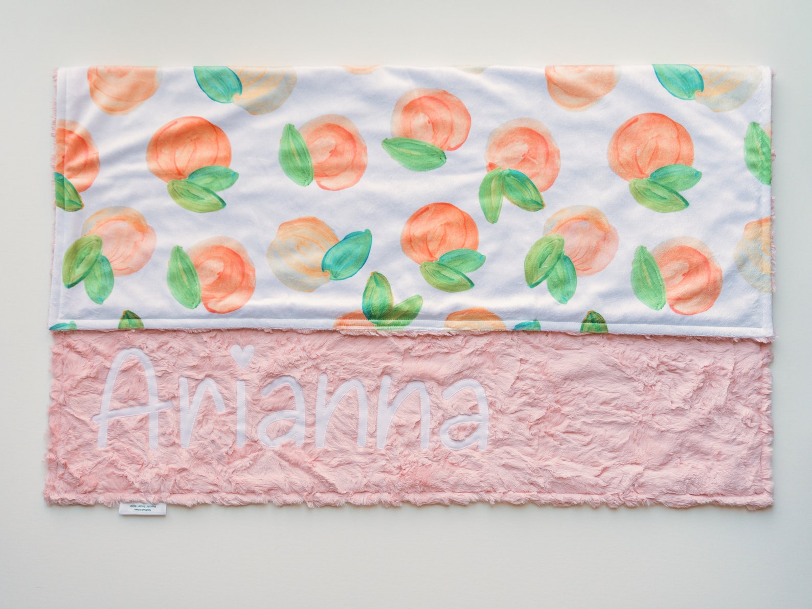 Peaches Personalized Baby Blanket Soft Minky Faux Fur Etsy UK