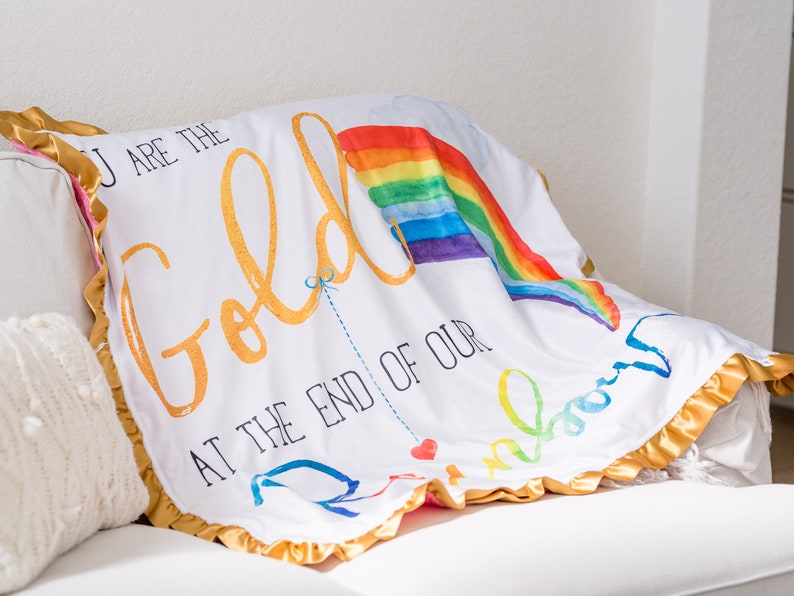 Rainbow Baby Blanket Personalized IVF Baby Gift Rainbow Etsy