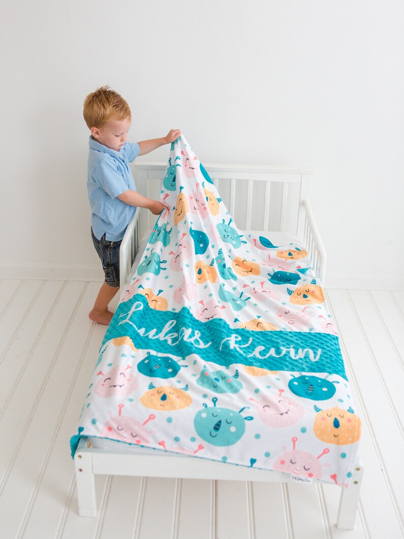 Monster Baby Blanket Personalized Minky Toddler Bedding with Etsy