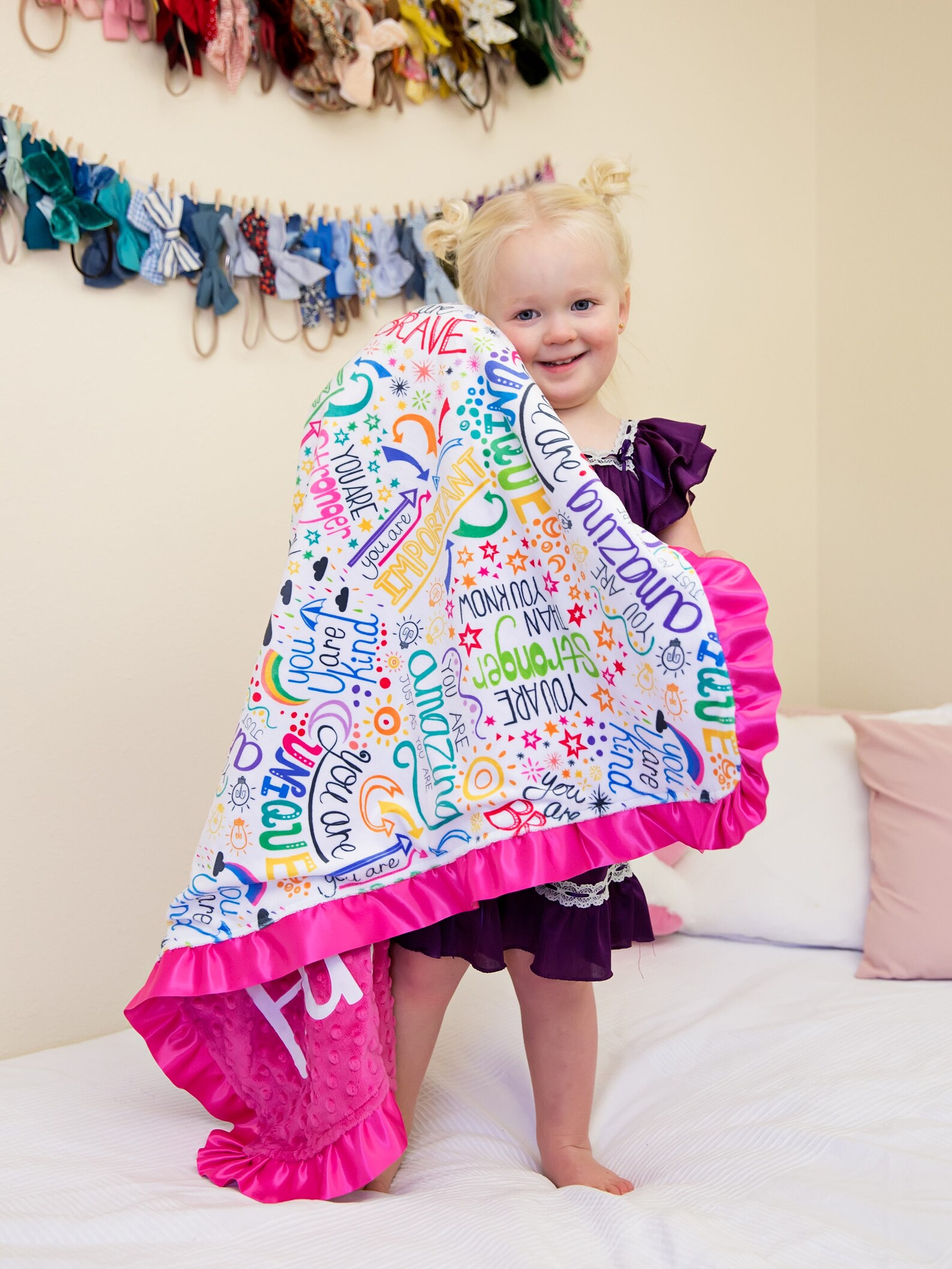 Positive Affirmations Blanket Personalized With Name Little Etsy
