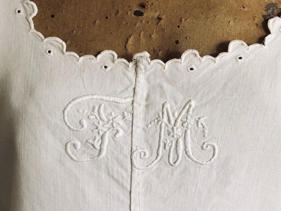 French Linen Chemise Nightgown, White Nightdress,