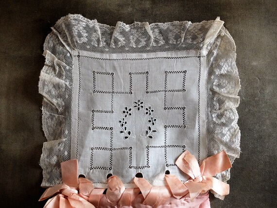 French Antique Boudoir Handkerchief Case/ Silk Cas