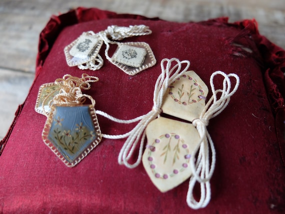 Antique Scapulars or Detentes/ Set of Three Scapul