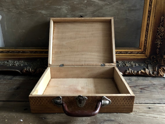 antique wooden suitcase