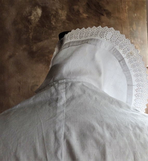 Antique French Cotton White Blouse/France 1930 /An