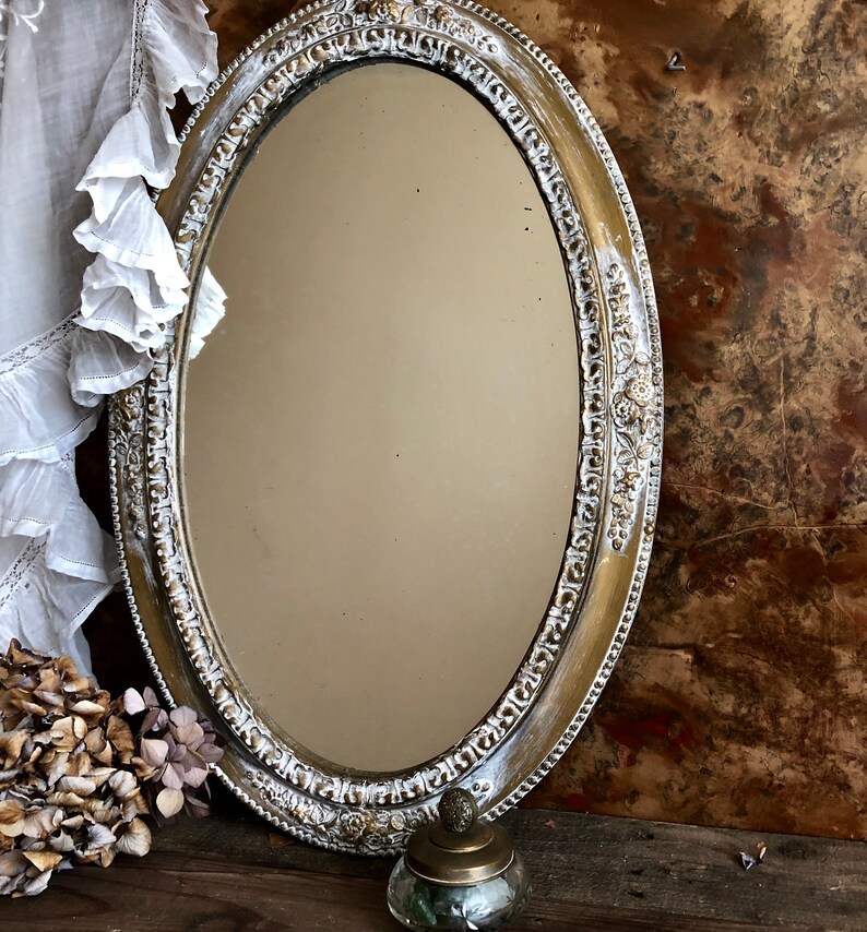 Lovely Gold Antique Oval Mirror Look At That Image 0