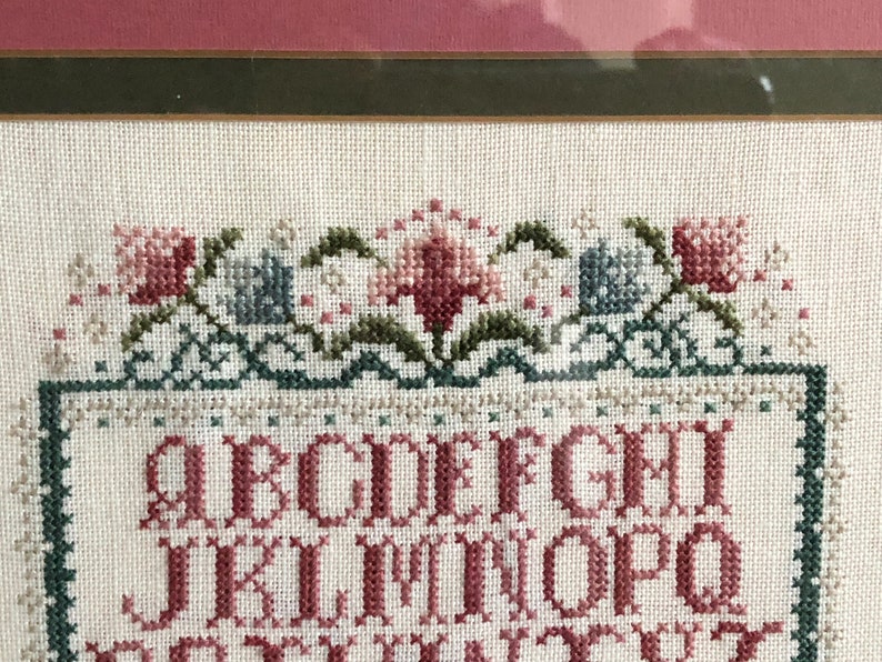 Vintage Cross Stitch Alphabet ABC's Sampler Hand Sewn Etsy