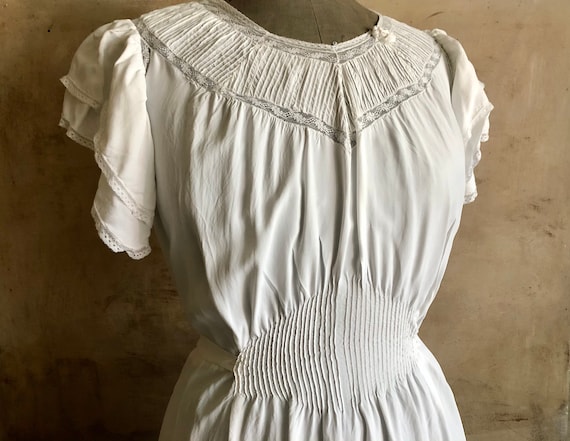 Beautiful Antique FRENCH long romantic dress, nig