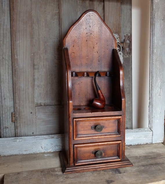 Vintage Tobacco Pipe Display Cabinet Solid Wood Handmade Etsy