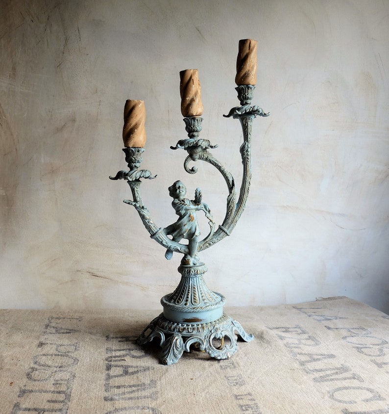 Antique Painted Bronze Candle Holder/ Byzantine Artistic Etsy