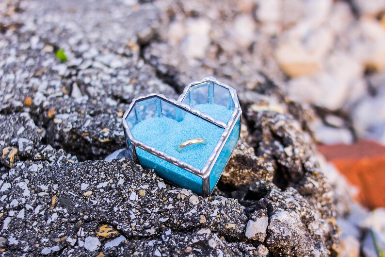 heart ring box sweet ring box Wedding Ring Box glass copper ring box Glass Ring Box couple gift valentine ring box terrarium ring Box