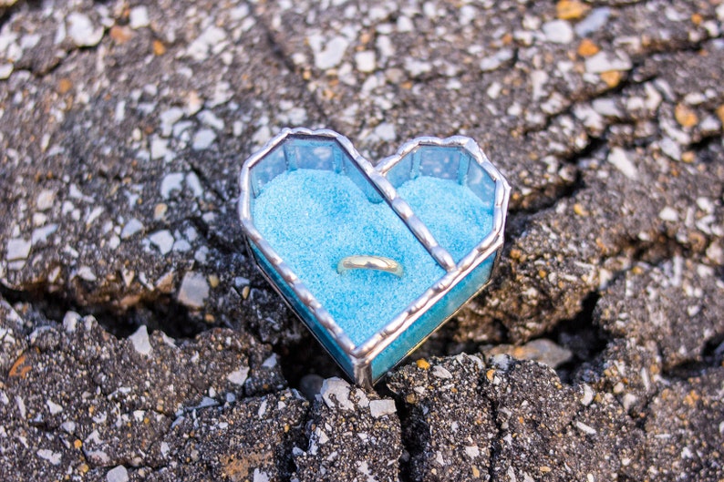 heart ring box sweet ring box Wedding Ring Box glass copper ring box Glass Ring Box couple gift valentine ring box terrarium ring Box