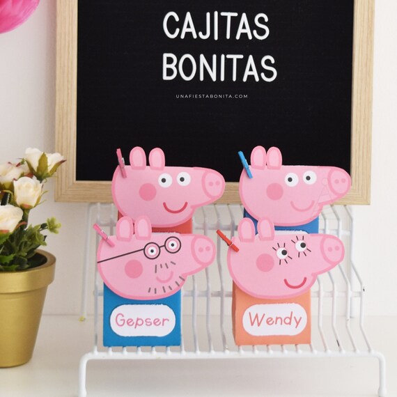 PRINTABLE Peppa Pig box | Birthday candy box, treats box, candy box, peppa birthday theme, favor box, peppa pig decor Il_570xn