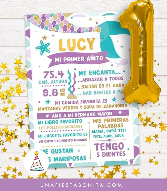 Kit printable Little mermaid for the first year: printable package for birthdays, decoration of mermaids, Il_570xn