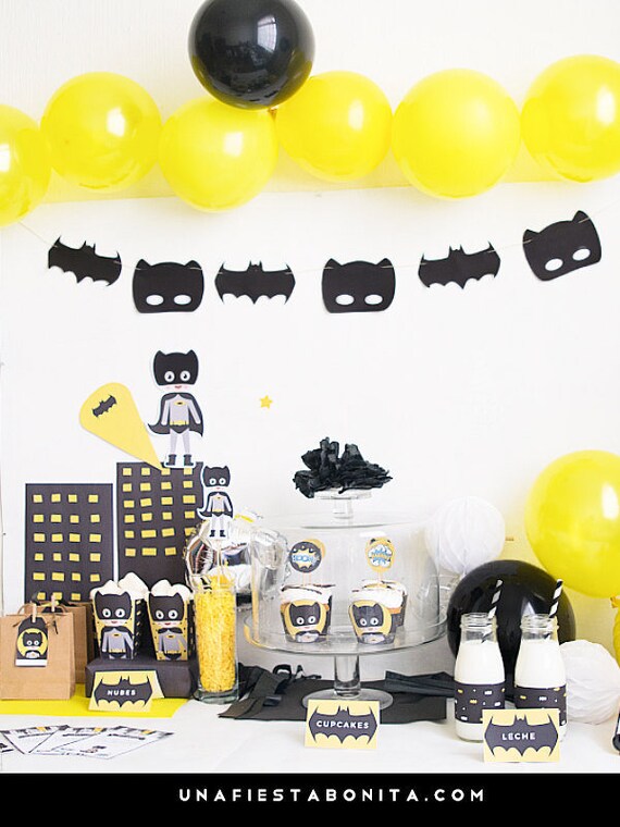 Batman Printable Party Package - Printable Kit Birthday Party Decoration Super Hero Batman Il_570xn