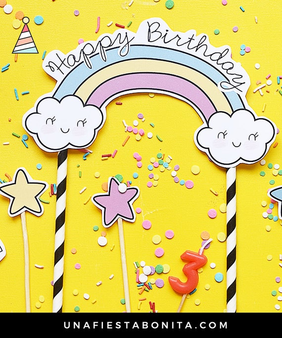 Unicorn topper cake - topper for birthday - Topper for candy bar Il_570xn