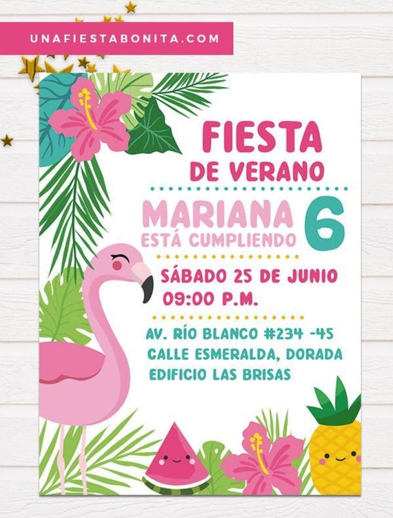 tropical flamenco and pineapple summer invitation pineapple