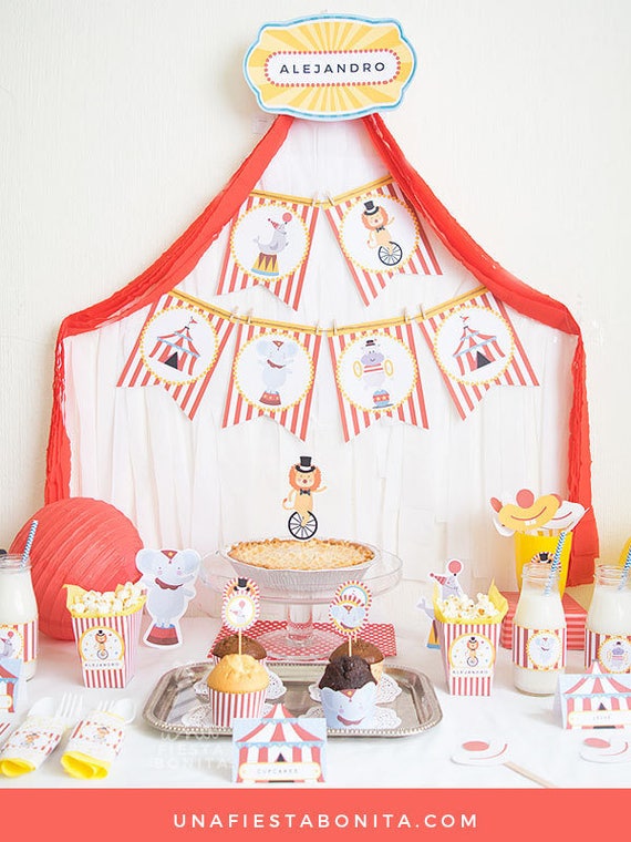 Printable Circus Pack - Circus Party Package - Circus Party Package - Personalized Printable Il_570xn