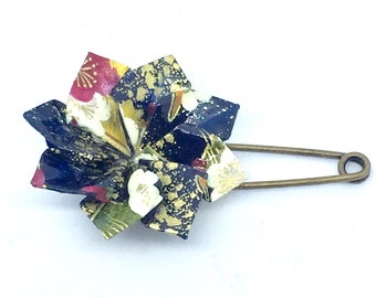 Pin pin origami, chiyogami, Brooch origami, scarf pin, chiyogami, yuzen washi