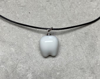 LIMITED: Tooth Necklace - Black Adjustable Cord