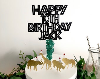 Safari Cake Topper, Safari Birthday Decorations, Circus Cake Topper, Zoo Animals, Gold Safari Decor, Happy Birthday Cake Topper, Wild One