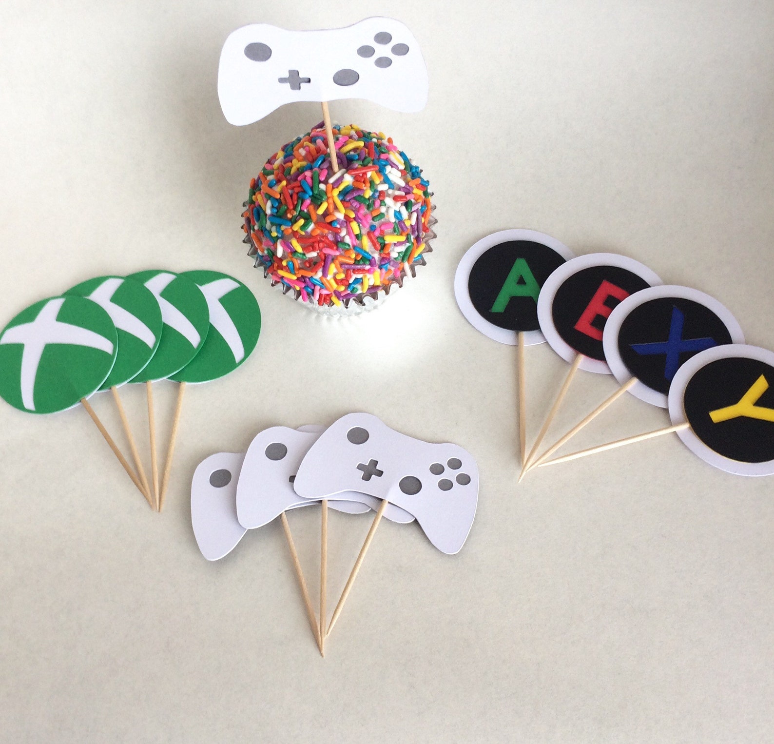 Xbox Cupcake Toppers Gamer Party Cupcake Topper Gamer Etsy