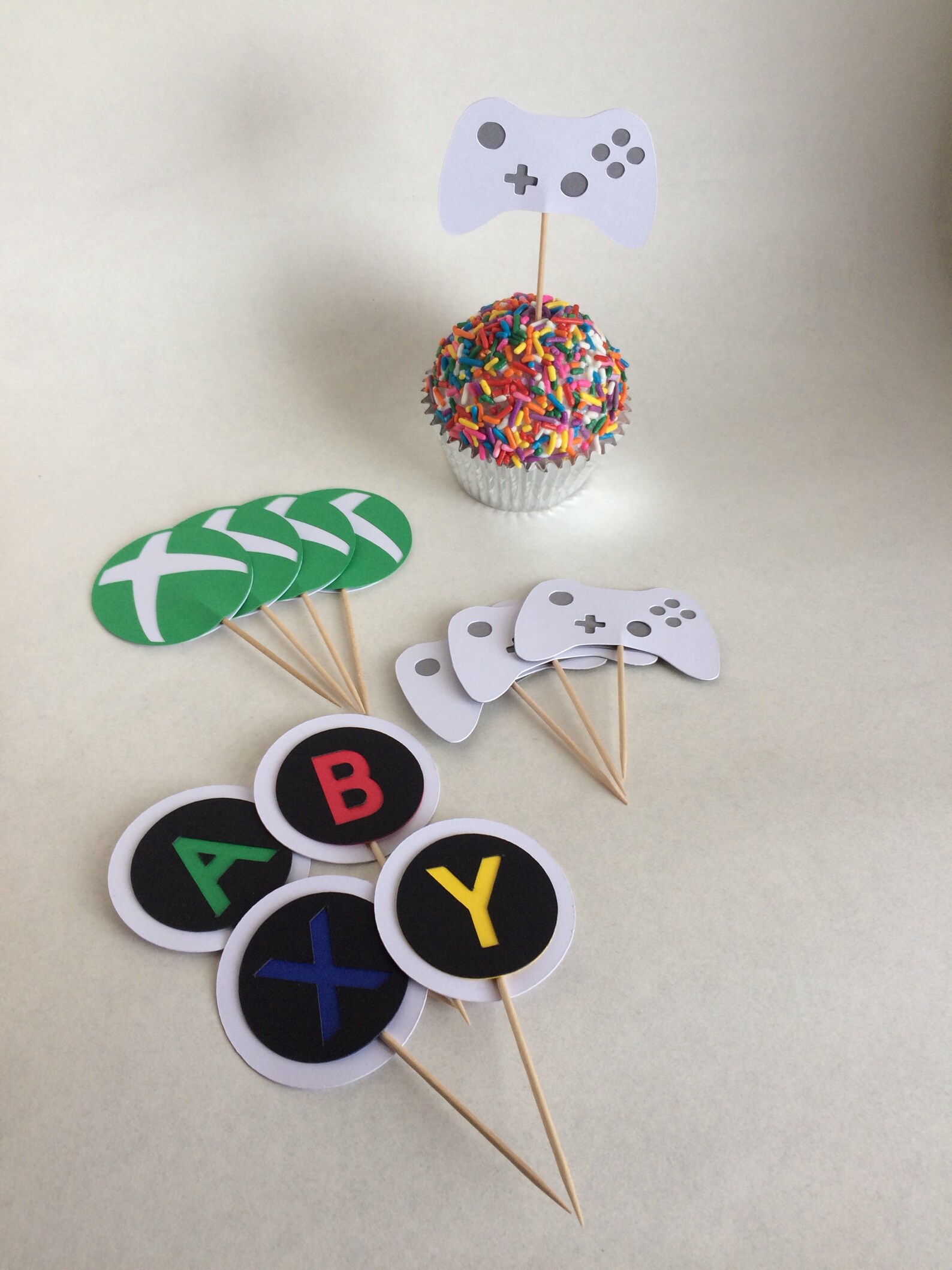 Xbox Cupcake Toppers Gamer Party Cupcake Topper Gamer Etsy