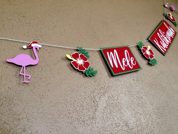Mele Kalikimaka Hawaiian Christmas Banner Tropical Christmas Etsy