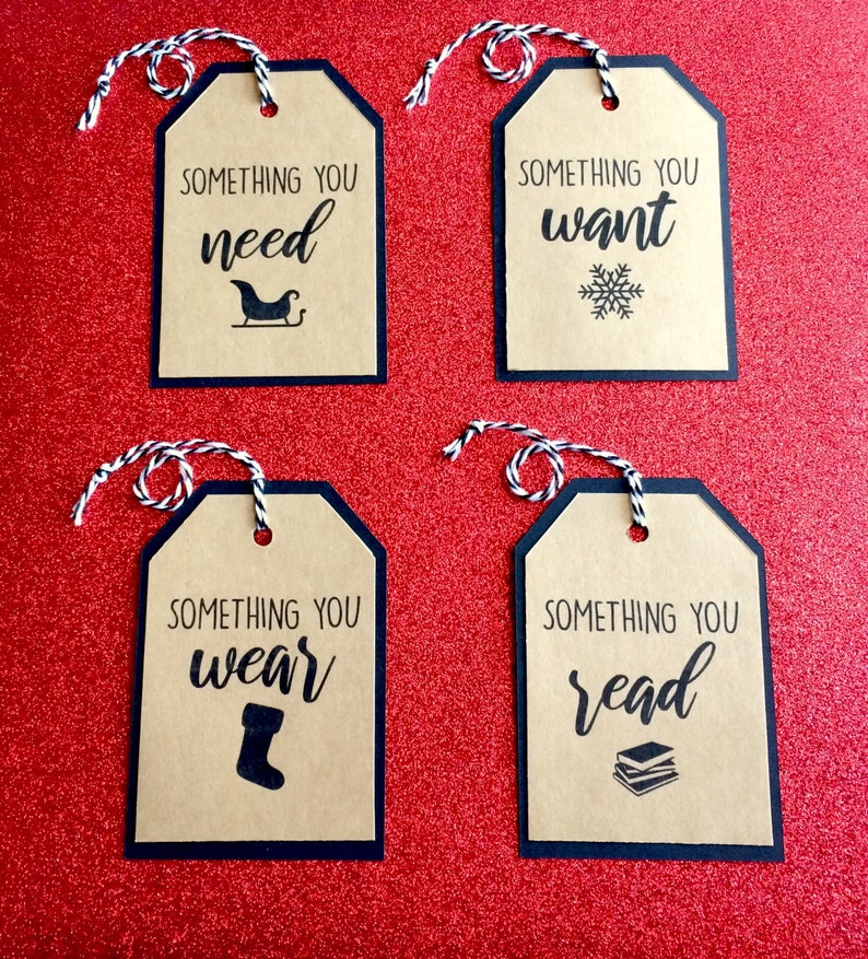 Minimalist Christmas Gift Tags Something you Want Simple Etsy