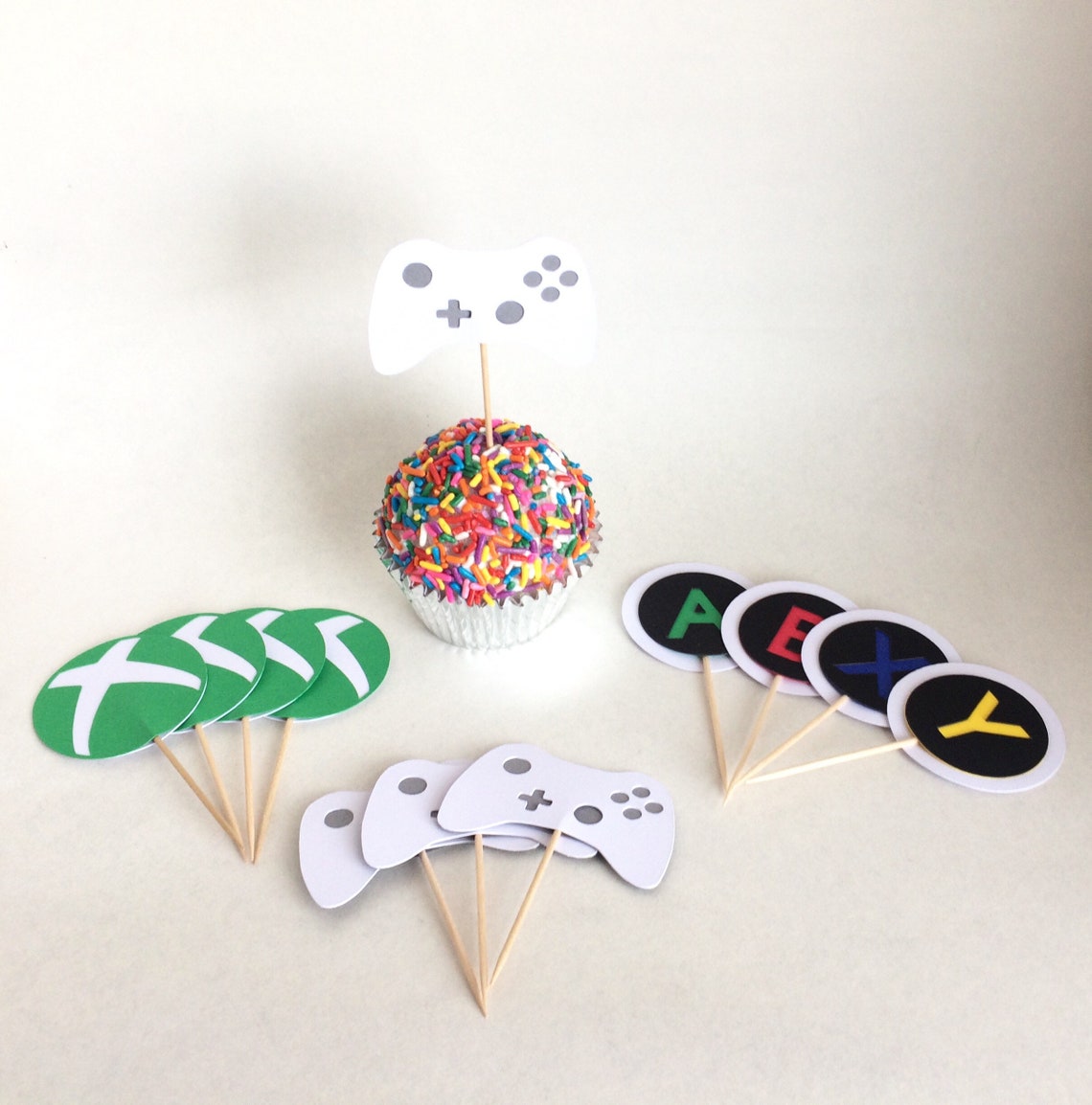 Xbox Cupcake Toppers Gamer Party Cupcake Topper Gamer Etsy