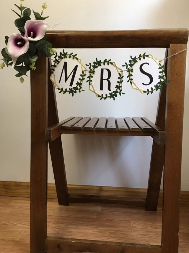 Mr & Mrs Table Sign Watercolor Wedding Banner Wedding Chair | Etsy