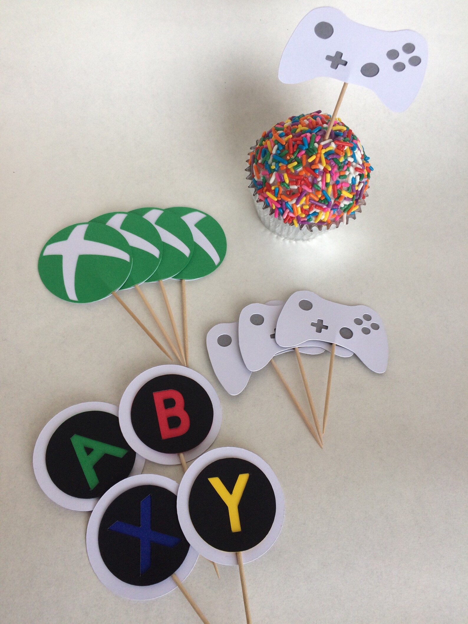 Xbox Cupcake Toppers Gamer Party Cupcake Topper Gamer Etsy