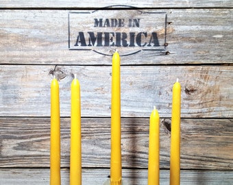 48 - 6 Inch Pure 100% American Beeswax taper candles no additves or dyes